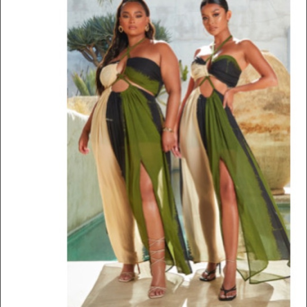 Gypsy Love Maxi Dress - Olive/combo